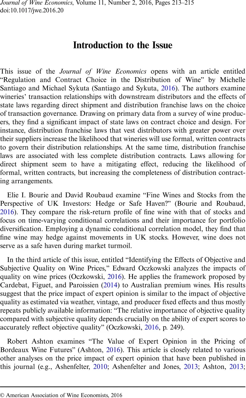Journal of Wine Economics